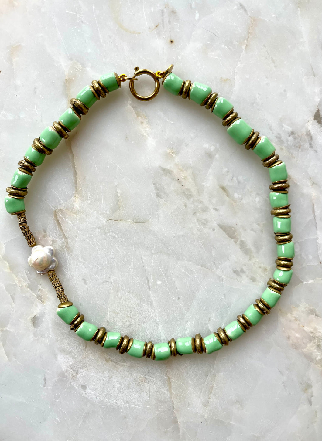 The Mint Ceramic Candy necklace