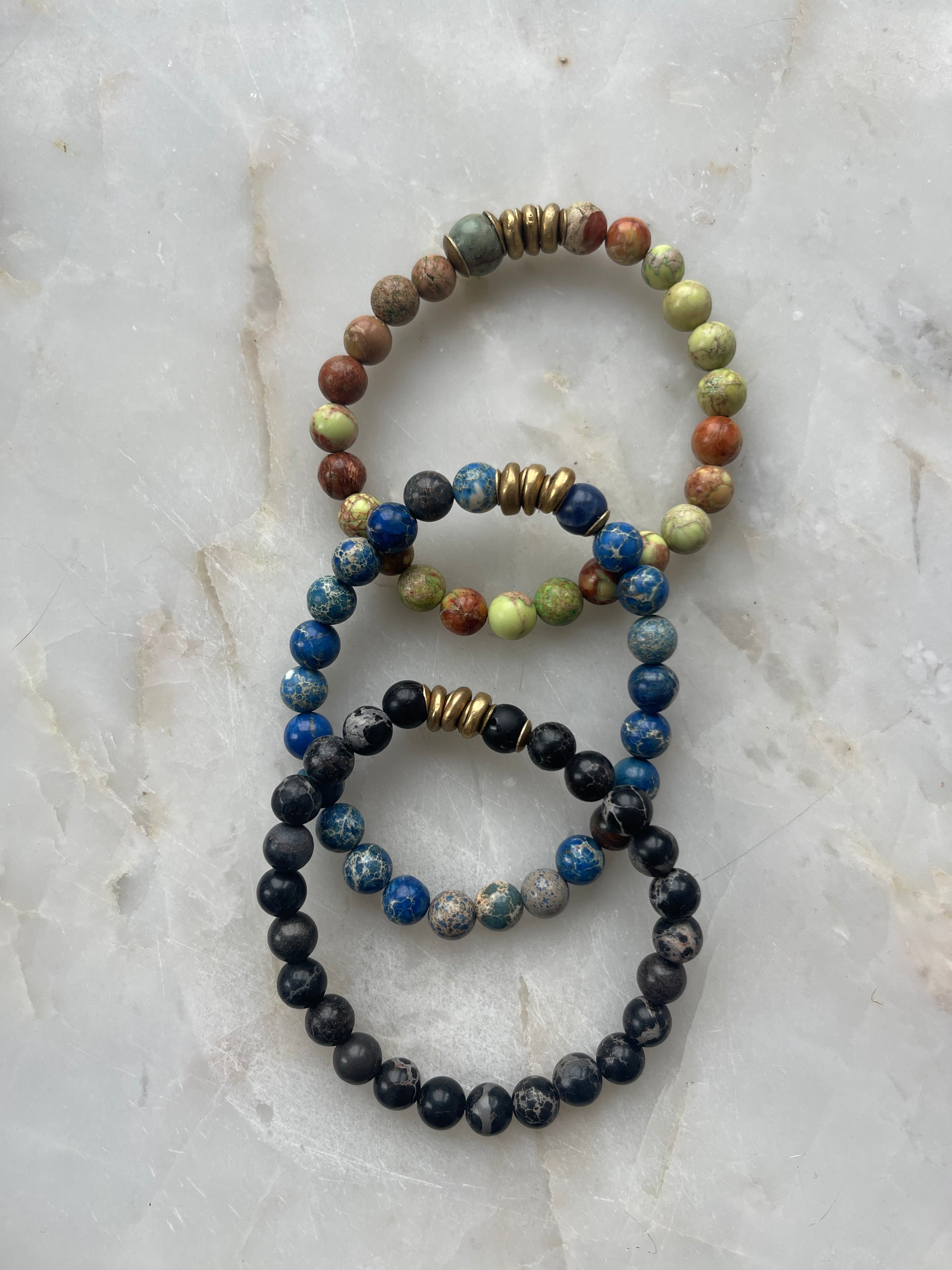 The Hammered and Stoned bracelet